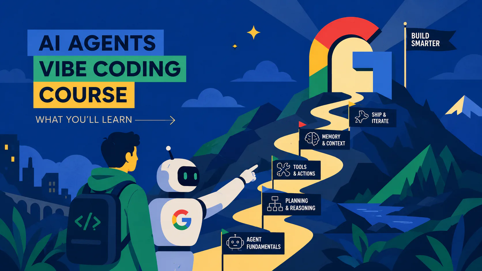 Google and Kaggle 5-Day AI Agents Vibe Coding Course certificate and Kaggle Notebook codelab interface